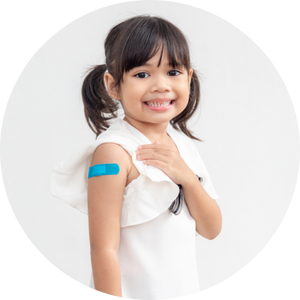 girl showing bandaid on arm